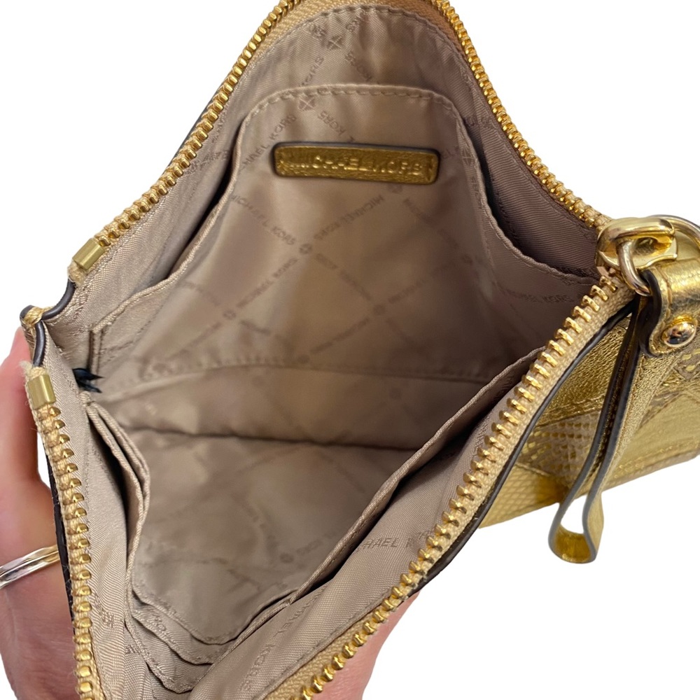Michael Kors Gold Patchwork Leather Large Wristle… - image 3
